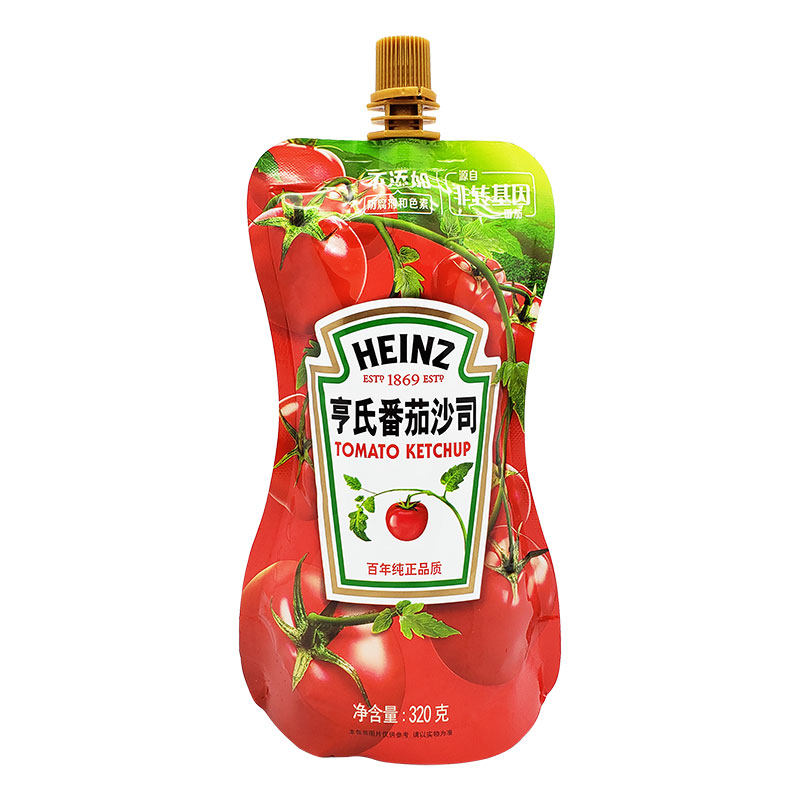 亨氏番茄酱番茄沙司320g*3袋 寿司蕃茄酱挤压装 寿司材料意面酱料