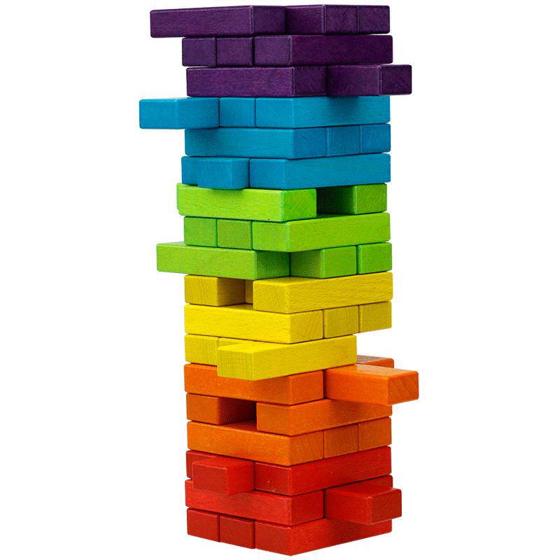 叠叠乐木质彩色大号叠叠高层层叠成人亲子桌面游戏抽抽乐堆抽积木