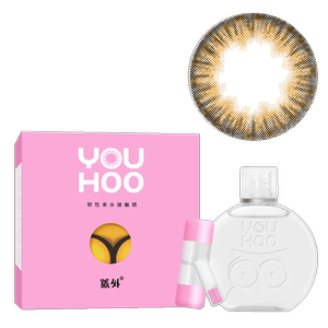 YOUHOO 美瞳季抛小直径隐形近视眼镜两片装自然网红同款极光金棕