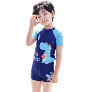 儿童泳衣男童泳裤小中大童分体游泳衣男孩宝宝防晒速干游泳套装