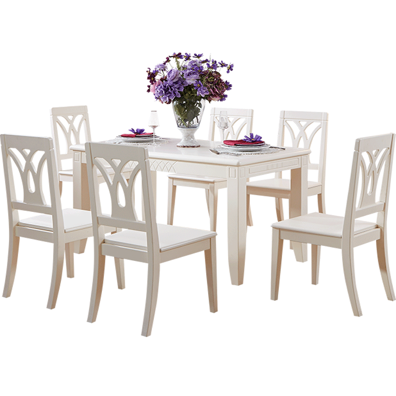 全友家居餐桌椅组合长方形餐桌家用一桌四/六椅韩式家具120603