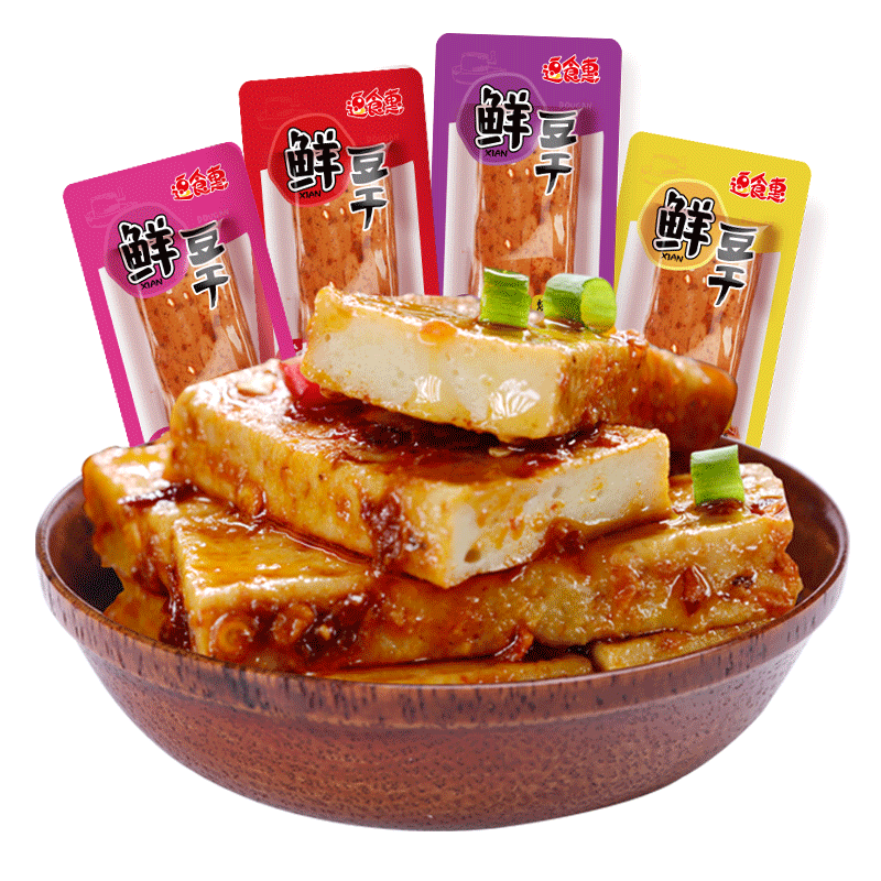 q弹豆干小吃零食休闲食品香辣手磨嫩豆腐干制品小包装散装一整箱
