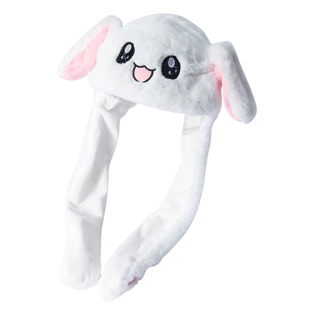抖音同款兔子耳朵帽子女秋冬网红可爱一捏长耳朵会动的兔子帽冬天