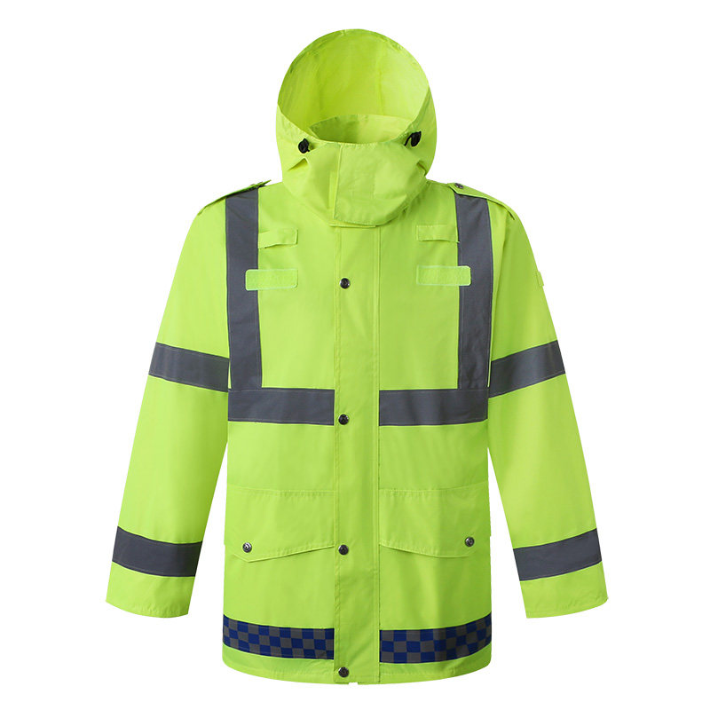 likai反光雨衣建筑施工保安荧光防水外套环卫保安巡逻防风可印字