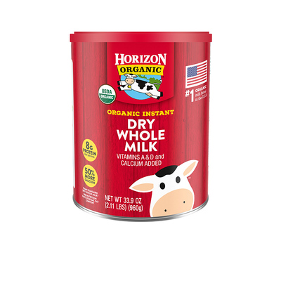 美国直邮原装进口horizon活利晨小红牛有机全脂成人奶粉1罐装870g