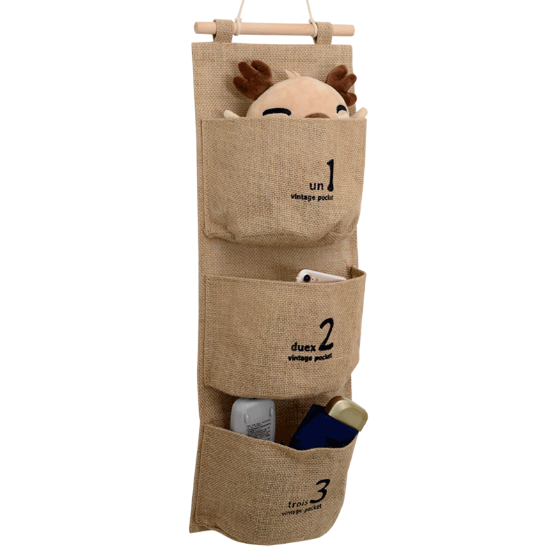 门后收纳挂袋可爱布艺墙挂式挂墙置物袋壁挂宿舍神器墙上手机挂兜