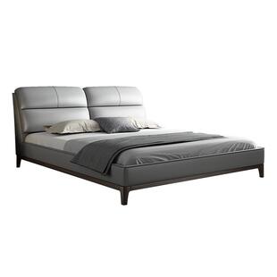 吉斯北欧真皮床主卧双人床现代简约1.5米婚床1.