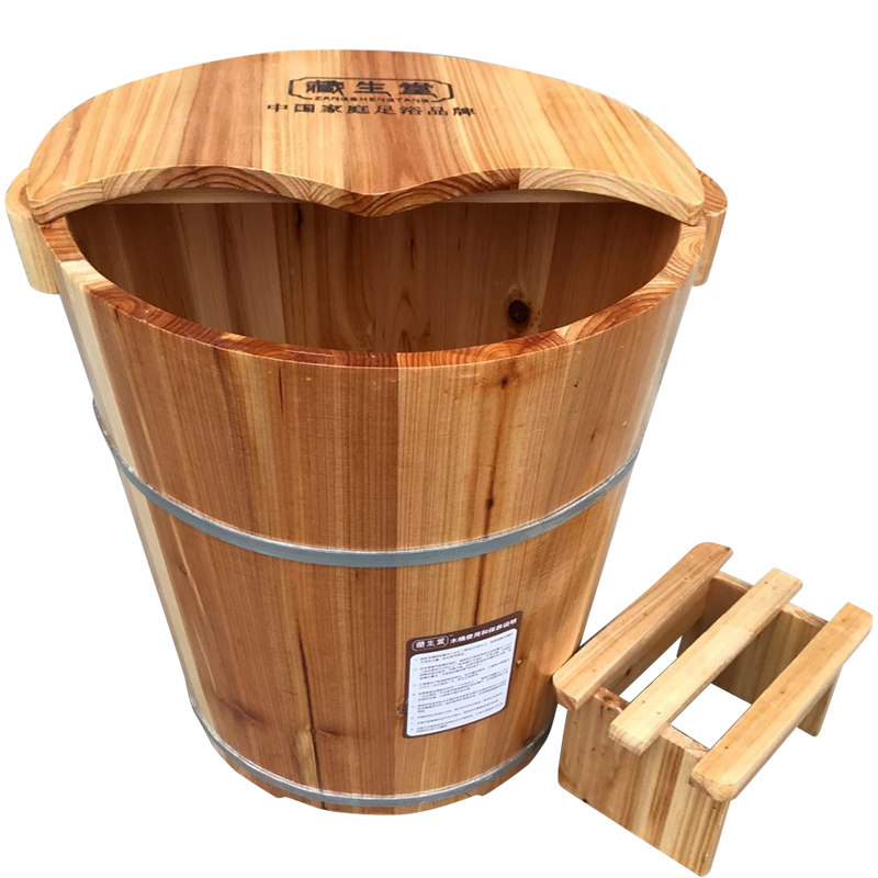 藏生堂杉木泡脚木桶足疗足浴桶洗脚桶实家用加厚高深桶神器过小腿