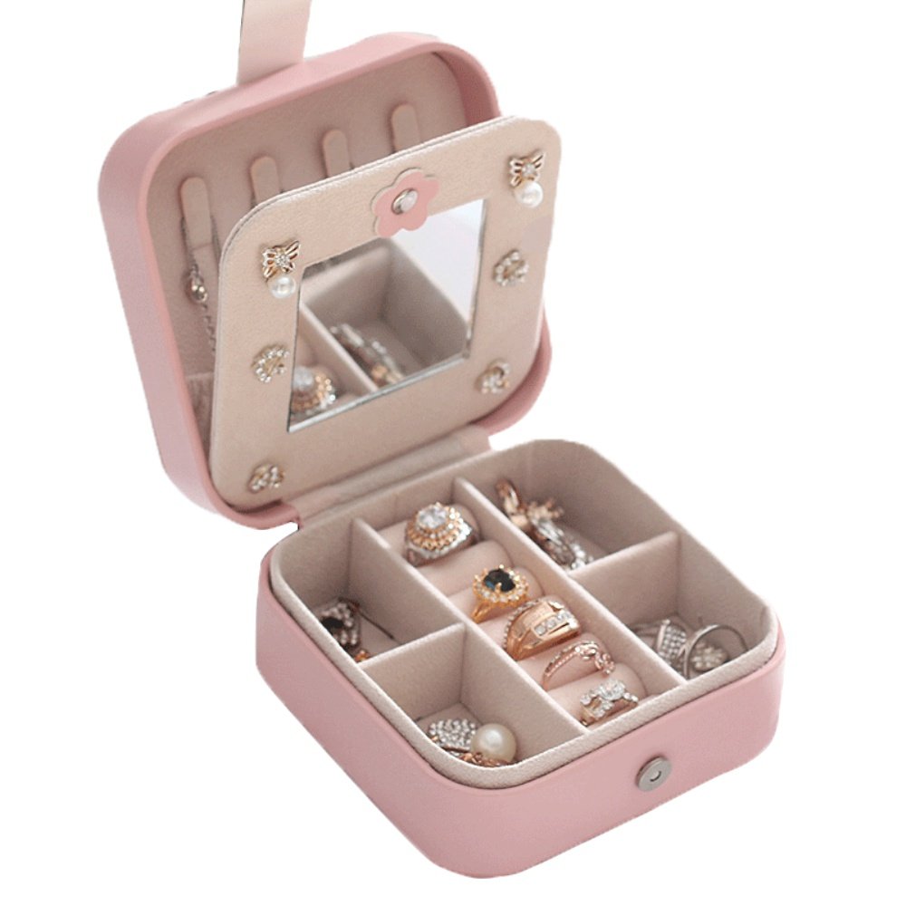 旅行简约便携女首饰盒耳钉耳饰耳环小盒子手饰品盒项链耳坠收纳盒