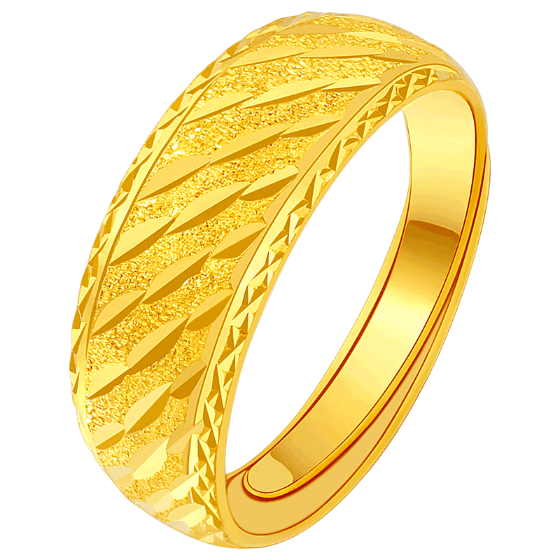黄金戒指女足金9999斜纹车花中老年蛇肚女戒纯金指环送妈妈礼物 - 钻