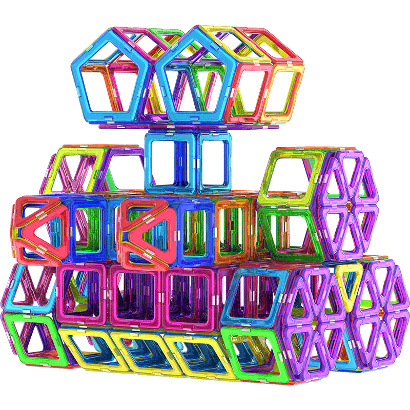 磁力片益智玩具男女孩磁力玩具益智拼装纯片补充装吸铁石磁铁积木