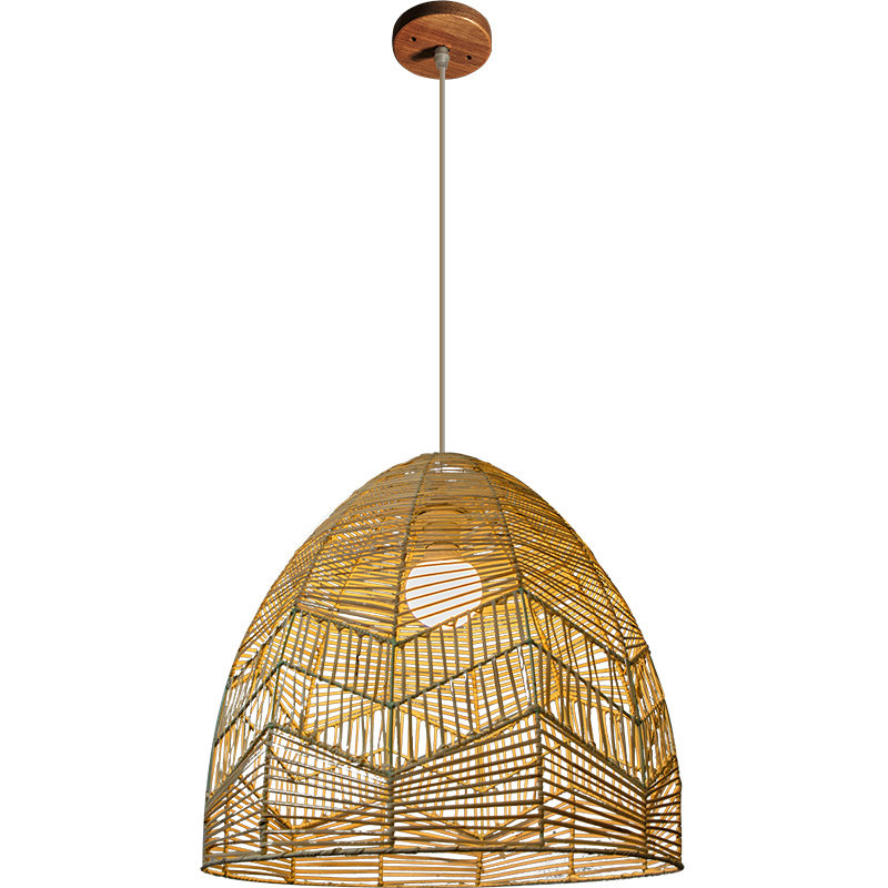 异丽创意个性日式竹编吊灯茶室餐厅酒店民宿艺术藤编灯罩中式灯具