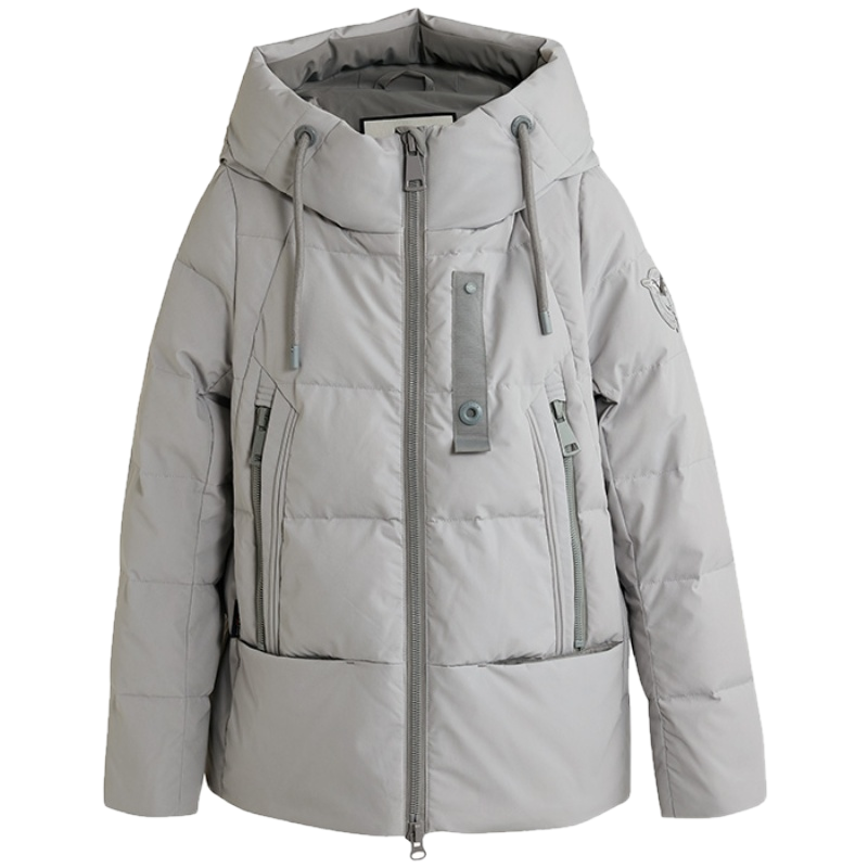 雪伦羽绒服女冬装新款白鸭绒宽松短款连帽保暖加厚外套19302