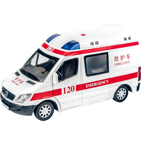 120救护车玩具男孩合金女孩儿童玩具车大号110警车小汽车模型仿真