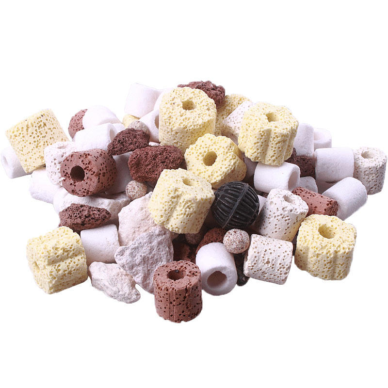 鱼缸过滤材料鱼缸滤材陶瓷环活性炭珊瑚骨火山岩水族箱细菌球净水