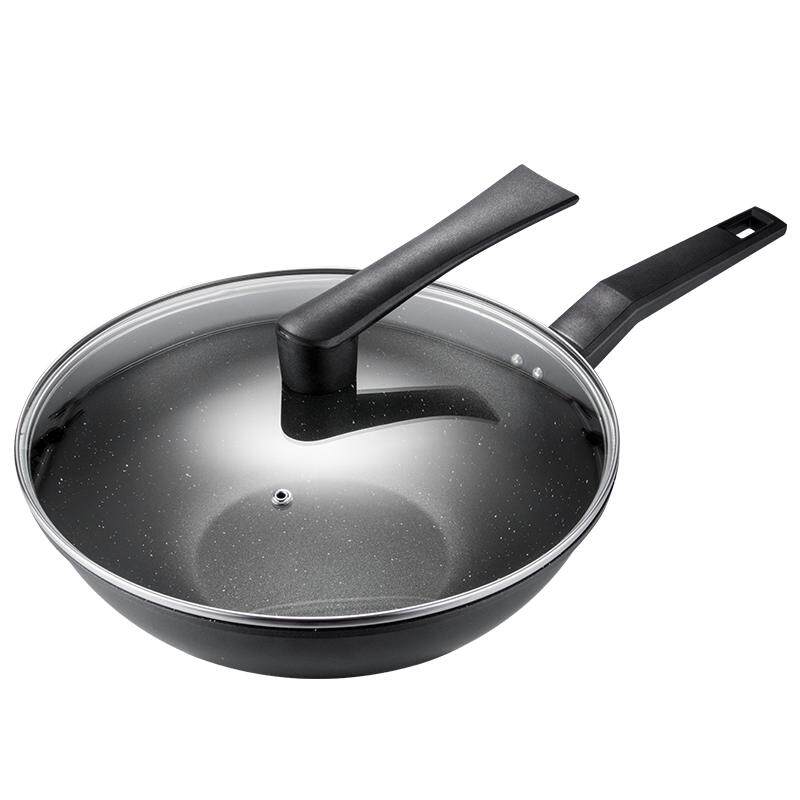 德国debo炒锅不粘锅电磁炉燃气灶适用家用无油烟平底不粘炒锅32cm