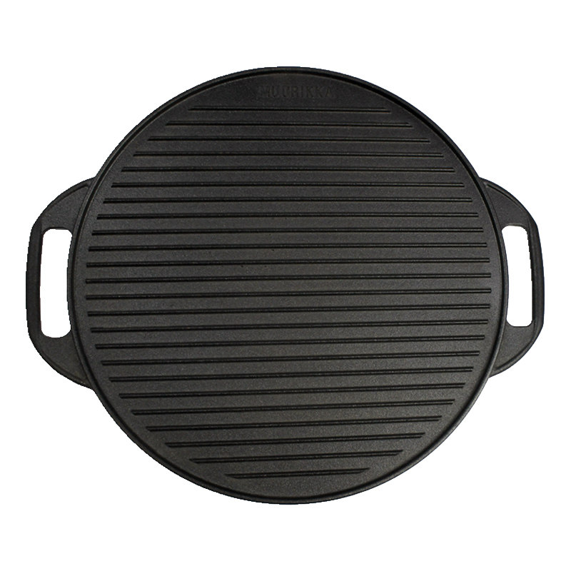 铸铁双面烤盘大尺寸户外烧烤烤肉商用煎饼铁板炙子烤肉41cm酒店定