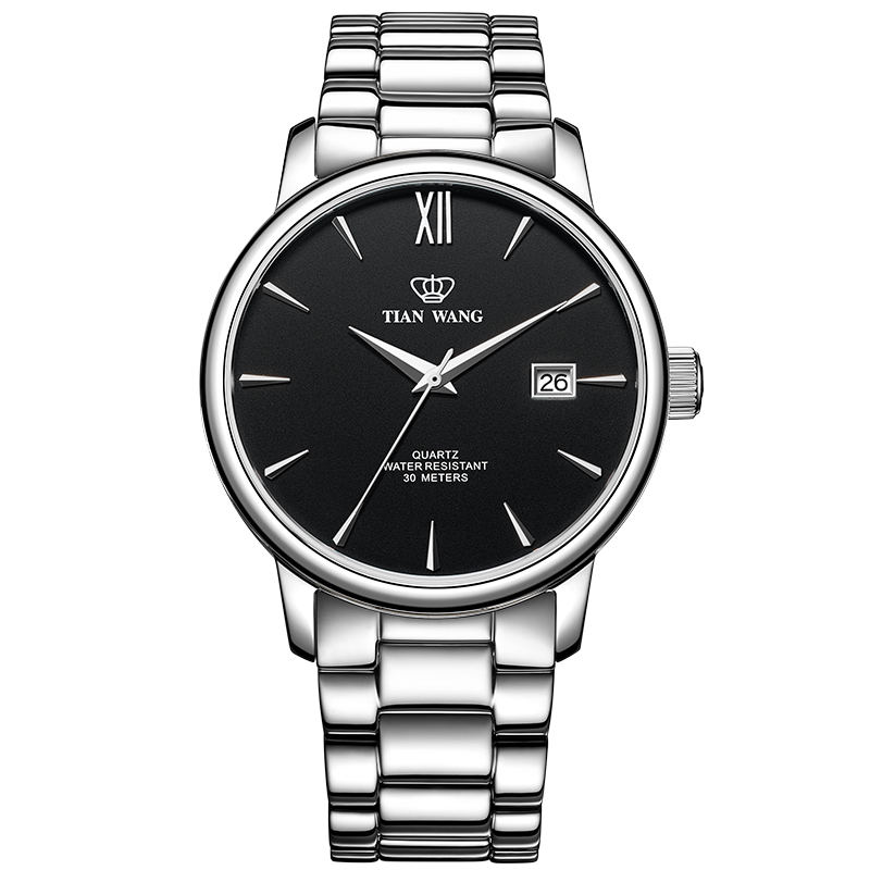 天王表品牌男士手表正品防水钢带情侣腕表简约休闲石英表3996