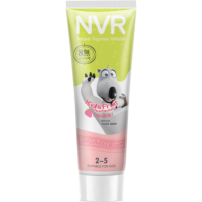 nvr贝贝上扬芽芽蟹25岁韩国原装进口儿童牙膏不含氟抑蛀抑龋水果