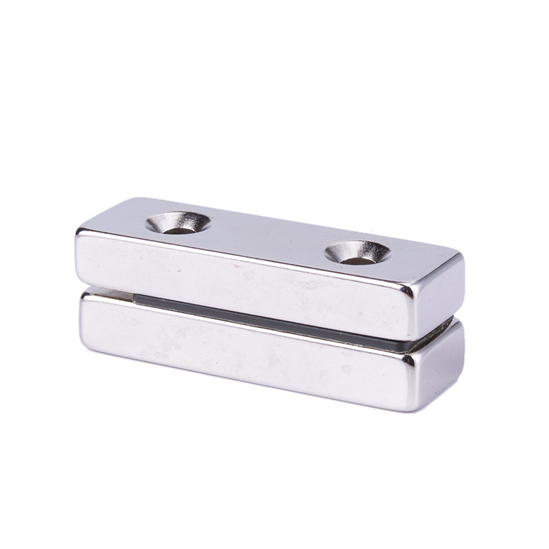60x20x5mm强力磁铁强磁高强吸铁石长方形带孔钕铁硼磁石超强磁钢
