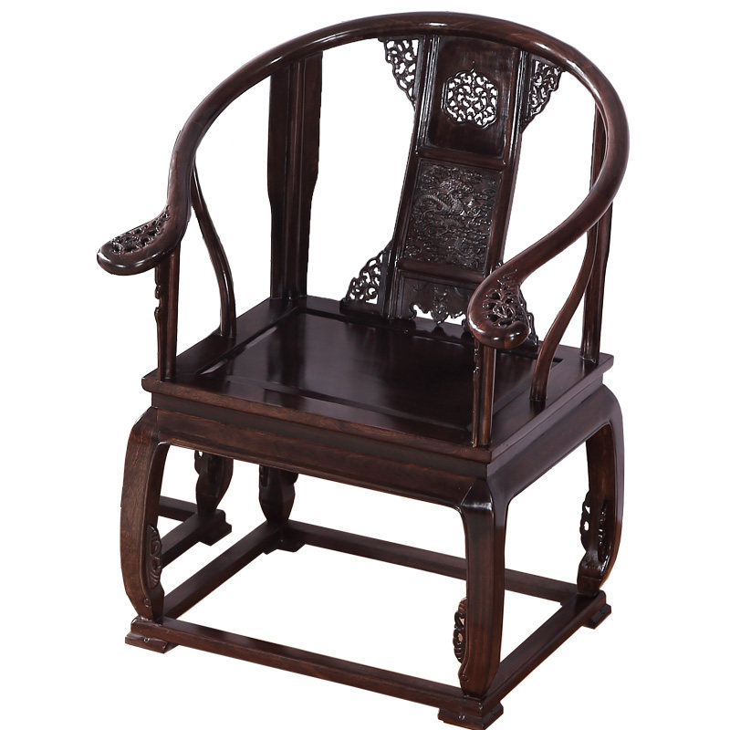 黑檀木太师椅皇宫椅仿古中式实木单人圈椅扶手靠背椅子红木家具