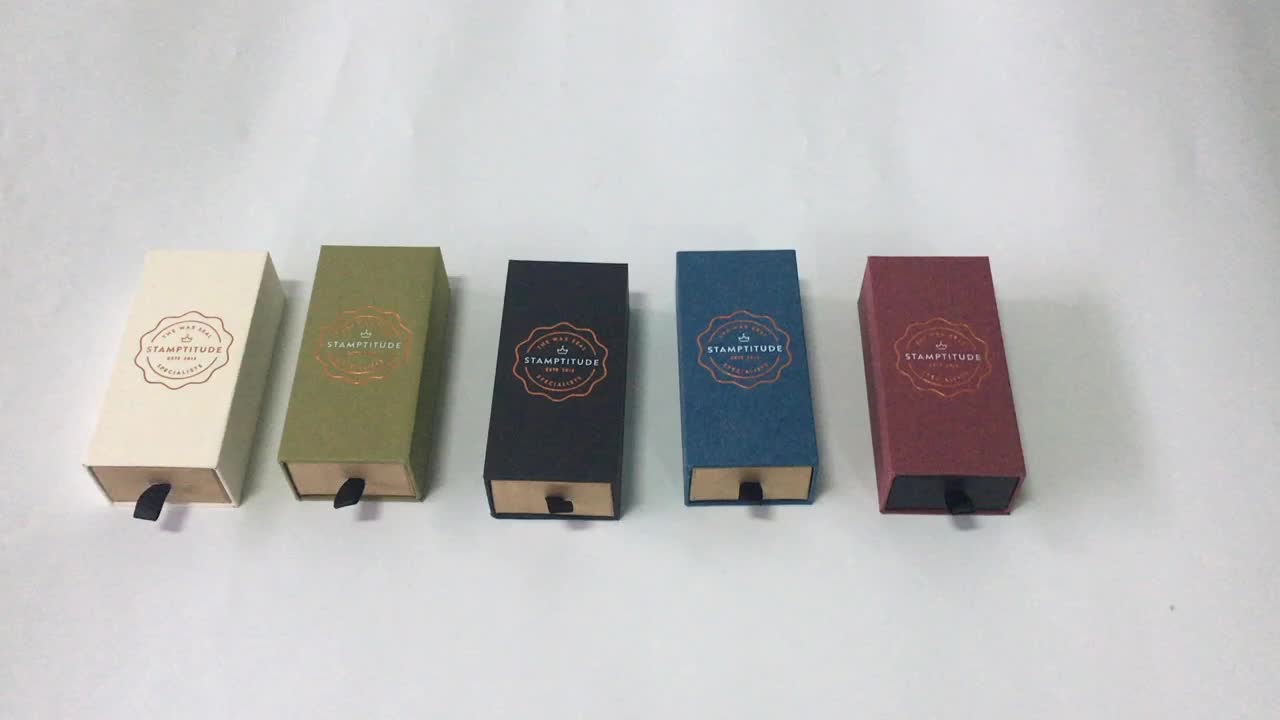 wholesale packing cardboard sliding black kraft drawer box with