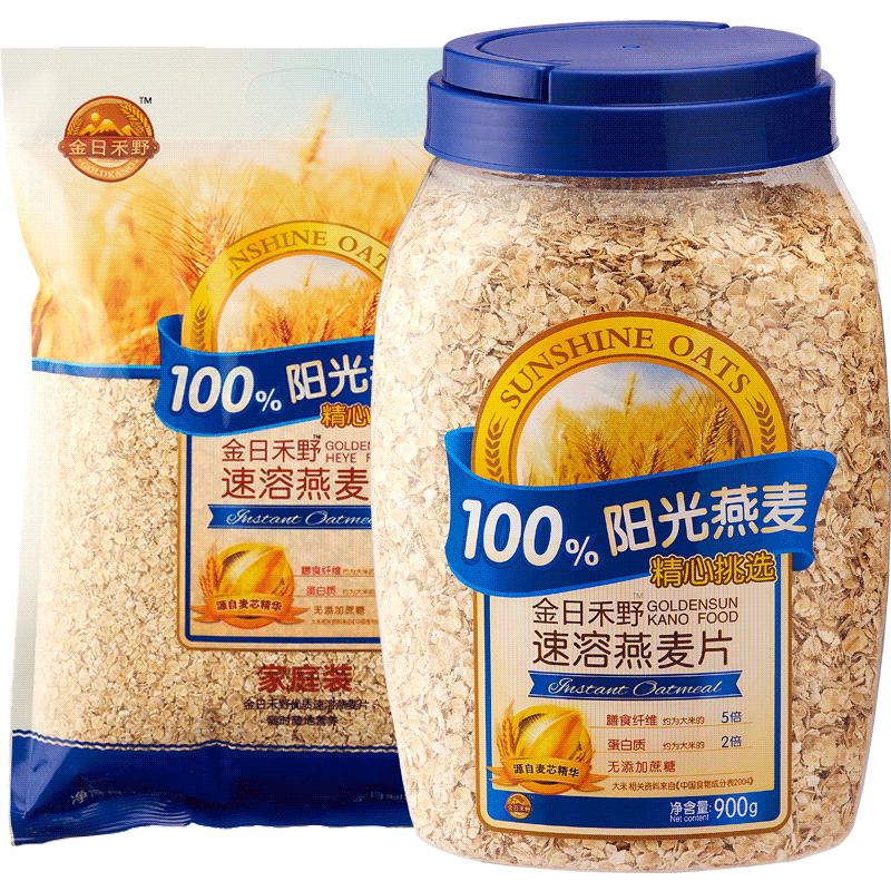 金日禾野燕麦片早餐即食2080g罐装麦片无糖精非脱脂麦片代餐食品