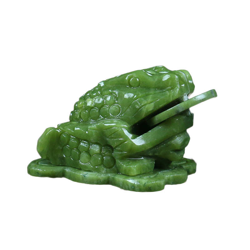 南玉金蟾招财艺术摆件岫玉三脚蟾蜍特大号三足金蝉店铺开业旺财