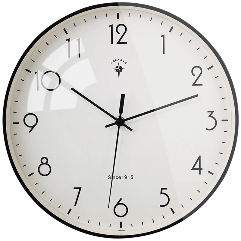 北极星14英寸北欧风家用挂钟客厅时钟静音卧室钟表金属烤漆电波钟