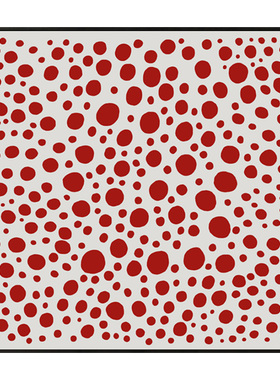 草间弥生艺术画红点挂画波点抽象装饰画正方形样板间玄关墙画单幅