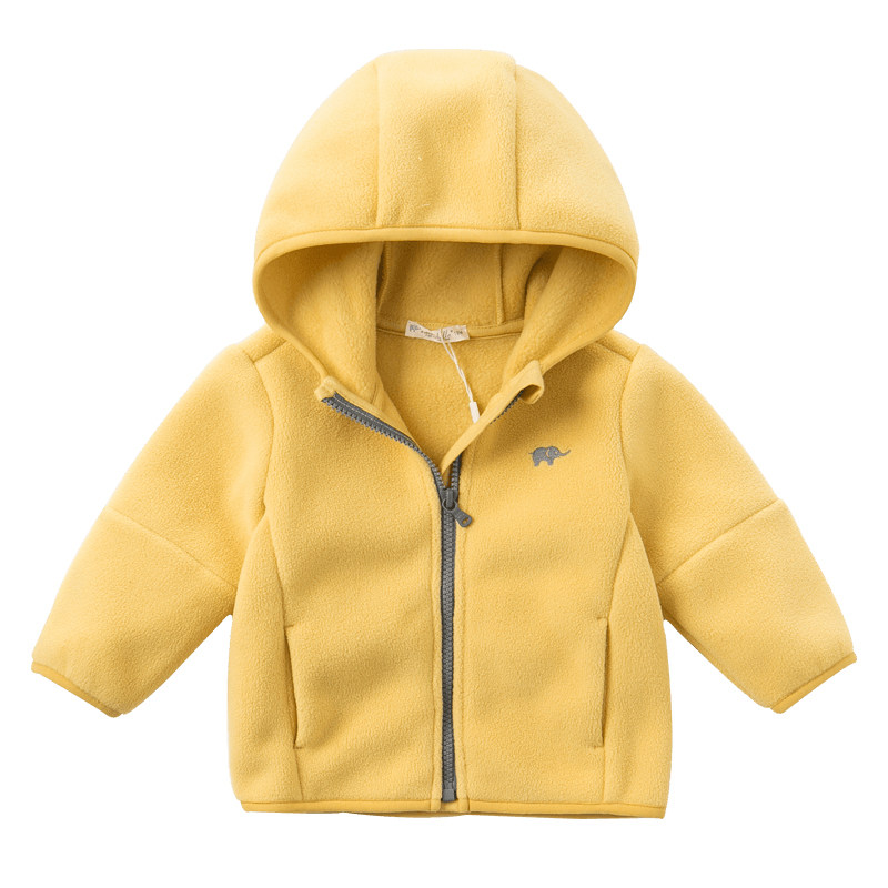 戴维贝拉儿童外套男童冬装女童洋气衣服宝宝加厚连帽摇粒绒童装潮