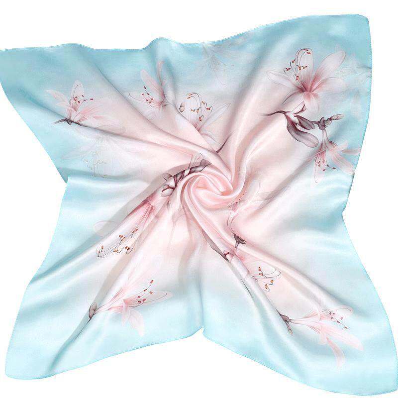 真丝丝巾小方巾女百搭春秋冬季时尚洋气送礼苏州礼盒杭州丝绸围巾