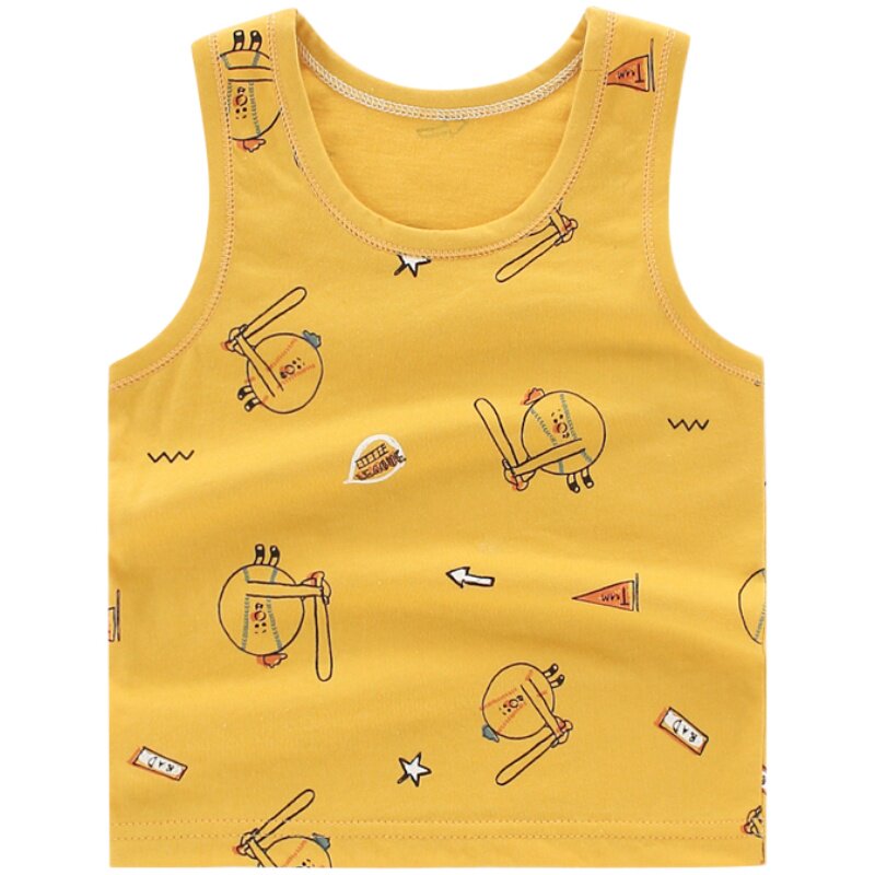 婴儿小背心纯棉宝宝儿童内穿打底衫薄款护肚无袖男童女童吊带夏装