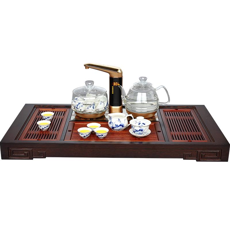 金灶k-318鸡翅木实木茶盘全自动茶具套装组合四合一整套茶具家用