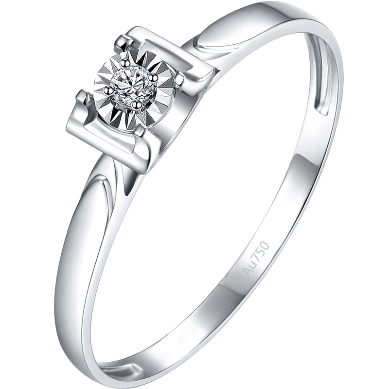 赛菲尔18k金钻石戒指女求婚结婚钻戒经典四爪30分效果送礼 - sunfeel