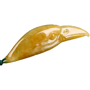 木觉夏升龙大师雕刻展翅高飞糯种黄翡鹰嘴吊坠a货翡翠 券500元 券后