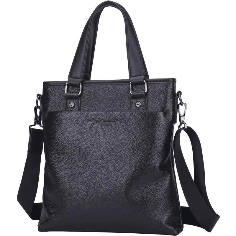 卡欧诺袋鼠牛皮男士手提包真皮包竖款手拿简约商务休闲男包公文包