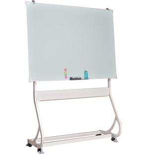 易博钢化玻璃白板90*120磁性支架式办公写字板会议留言板挂式黑板 券