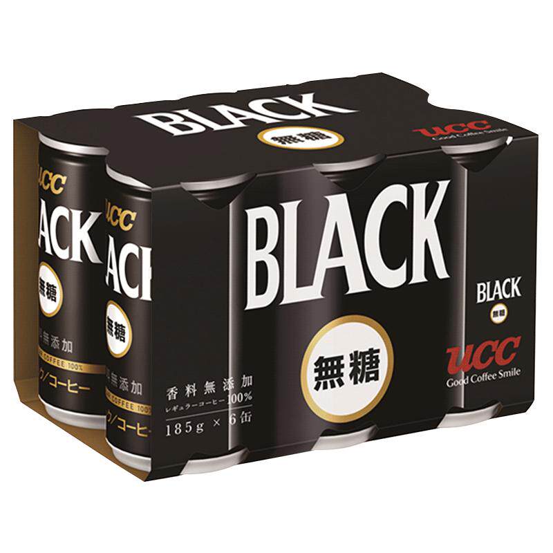 日本ucc/悠诗诗黑咖啡185g*6瓶装即饮 无糖black咖啡饮料0脂
