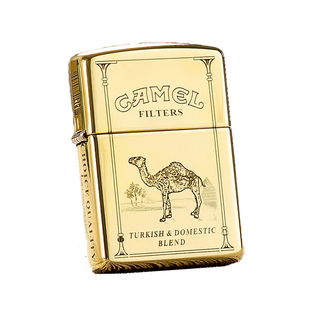 原装正品zippo打火机纯铜盔甲版五面骆驼 潮男士礼物加厚外壳刻字