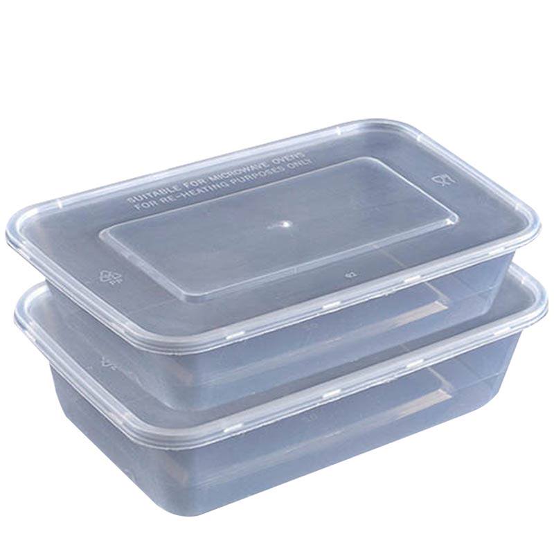 otop一次性餐盒餐具打包盒外卖饭盒长方形加厚透明塑料带盖快餐盒