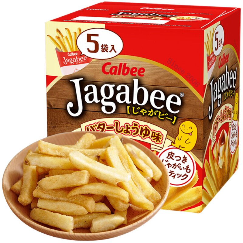 日本进口calbee卡乐比jagabee薯条三兄弟80g黄油酱油味网红小零食