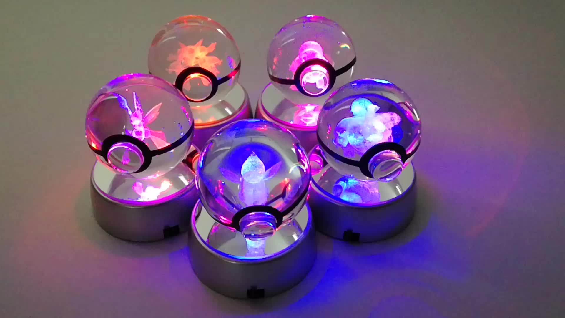 glowing pikachu crystal ball decor light toy best valentine gift