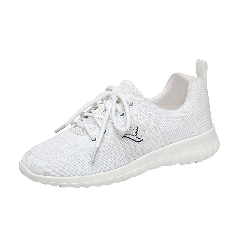 足意尔康2021春秋新款真皮平底小白鞋女软底厚底防滑百搭运动女鞋