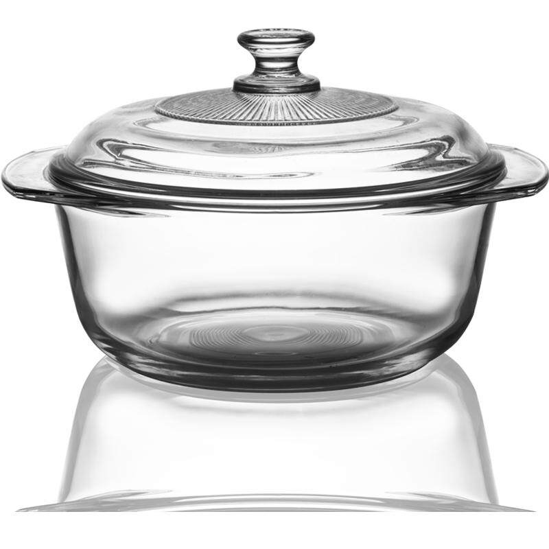 家用大号双耳玻璃碗 钢化玻璃碗 带盖汤碗泡面碗玻璃煲微波炉可用