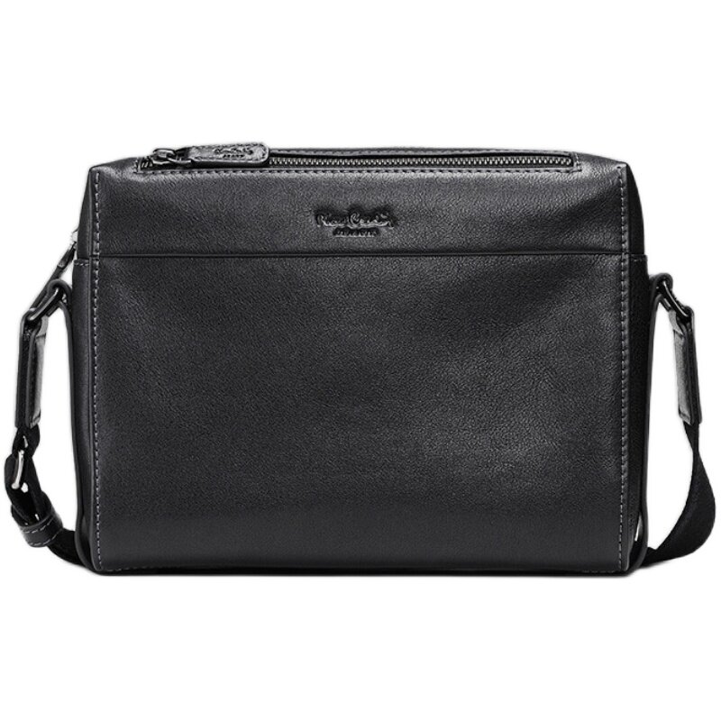 皮尔卡丹男包商务简约男士真皮单肩斜挎包男式牛皮青年邮差包背包