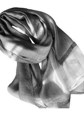 秋冬季新款灰色羊毛长款旗袍丝巾