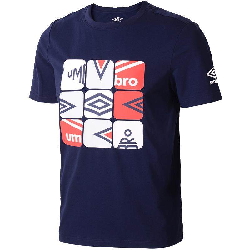 umbro茵宝 夏季新款短t男子时尚图案简约百搭运动短袖t恤