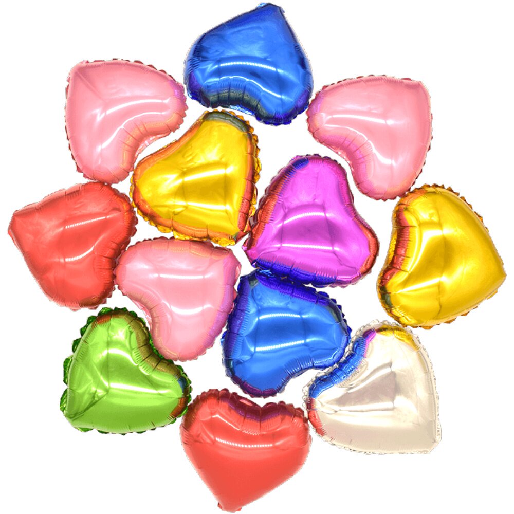 10寸爱心五角星铝膜气球生日派对装饰品婚礼婚庆婚房布置心形气球