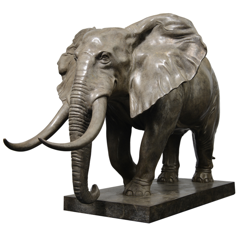 观余纯铜大象雕塑办公室书房客厅工艺品摆件原创设计艺术礼品天象